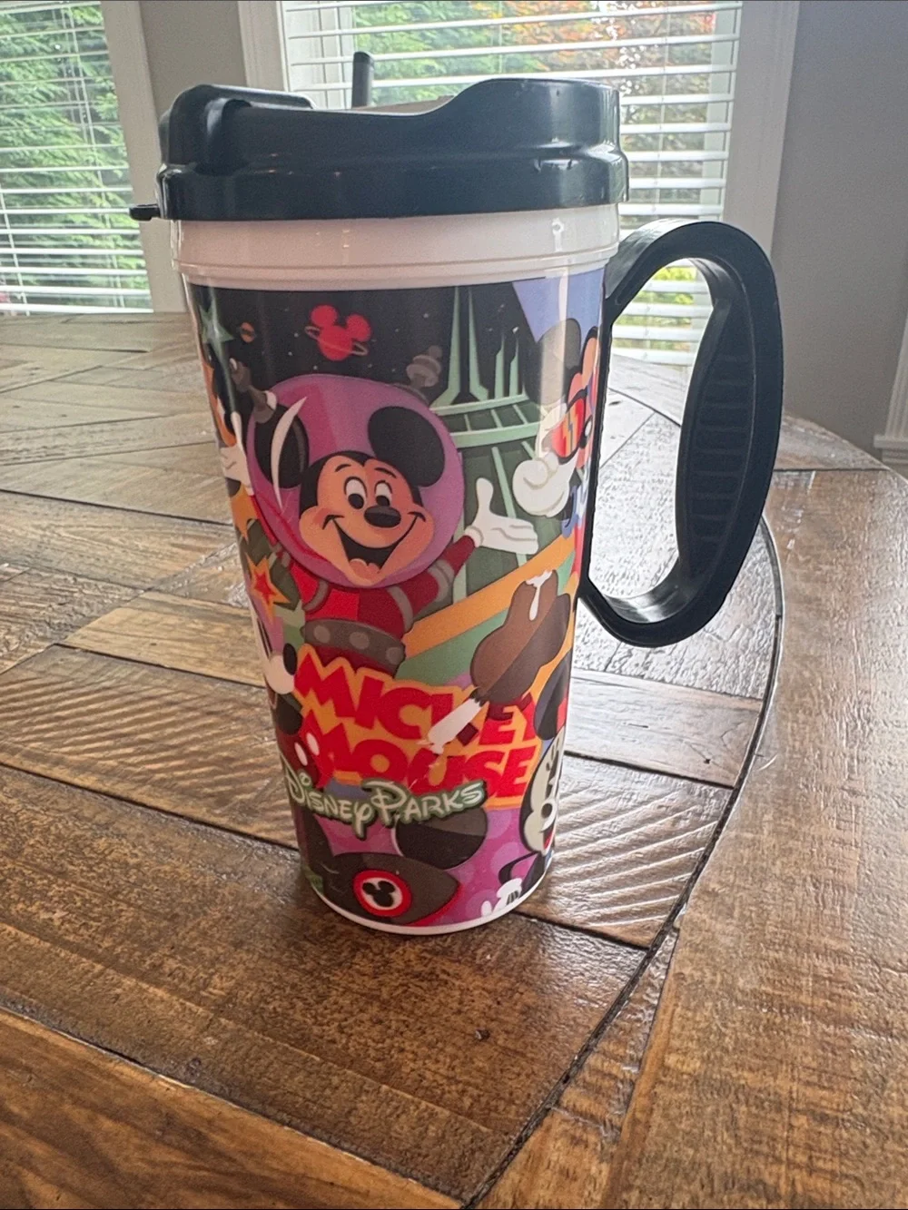 Disney Mickey Mouse Plastic Travel Mugs - Pink and Black Handles